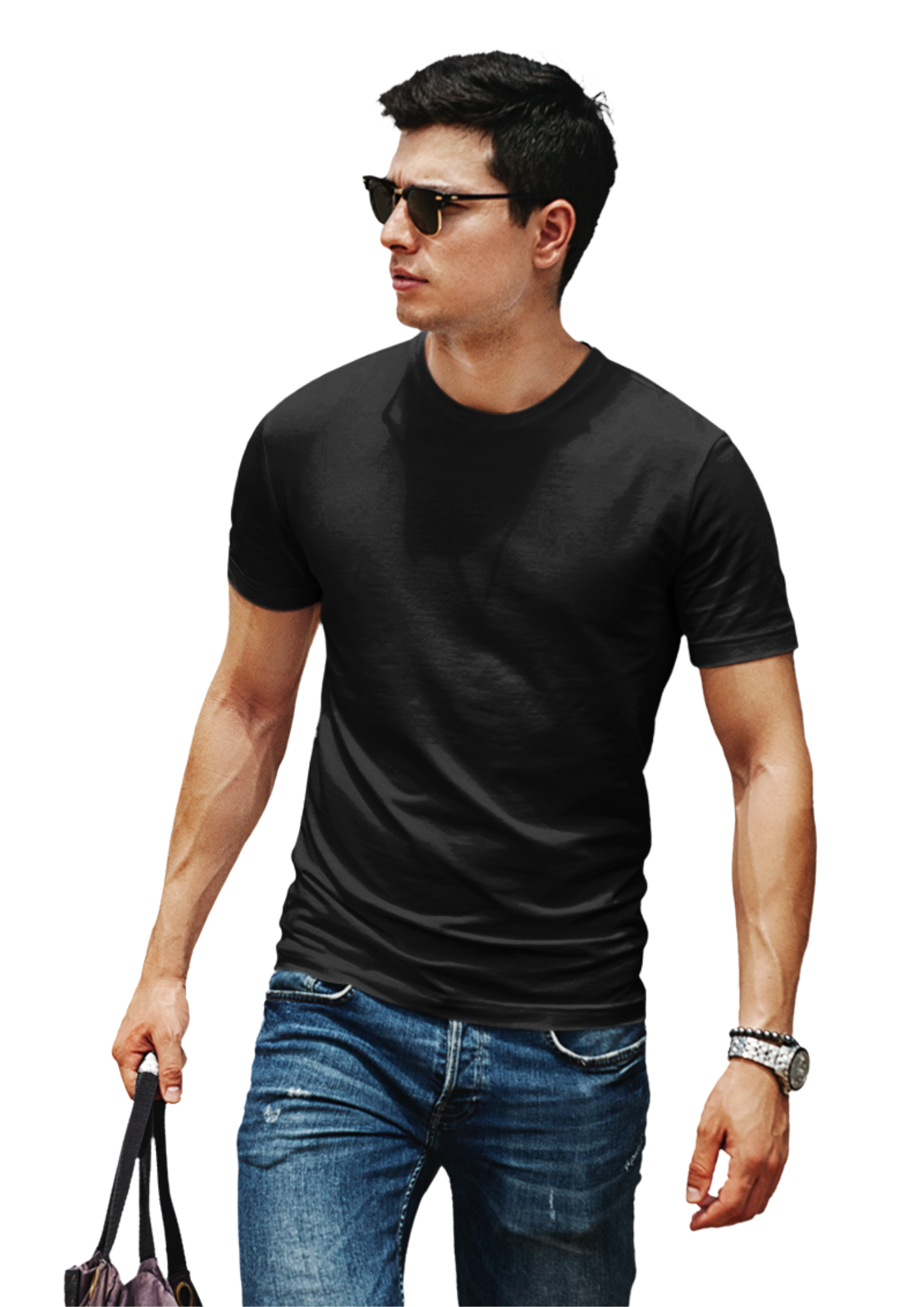 100% Compacted Combed Cotton Black, Black, Black 3 T-shirts