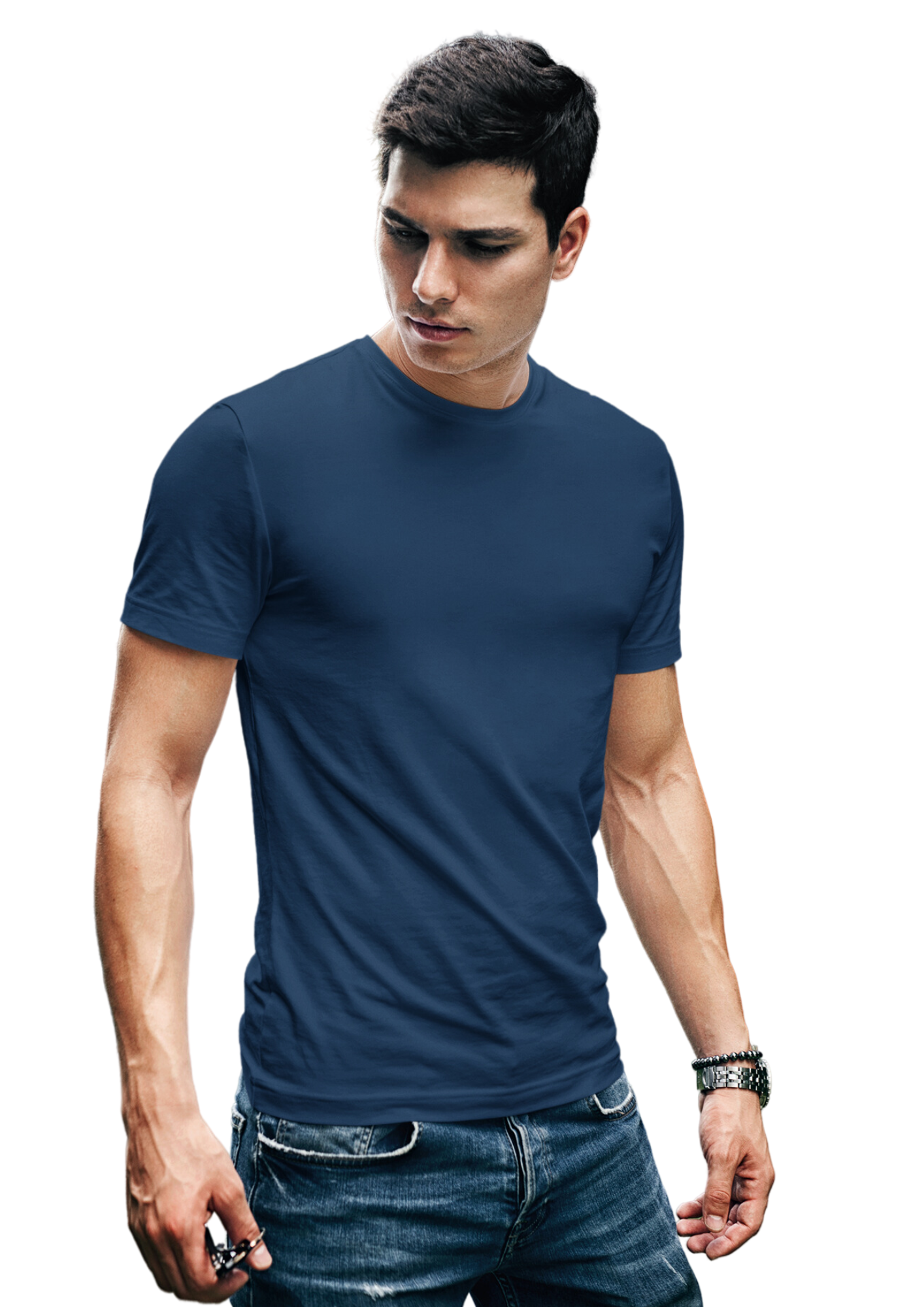 100% Compacted Combed Cotton Black, White, Navy 3 T-shirts